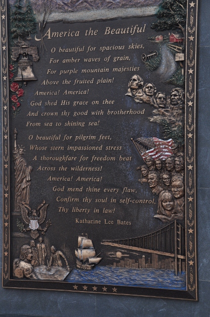 Plaque commemorating the Katharine Lee Bates lyrics to "America, the Beautiful"